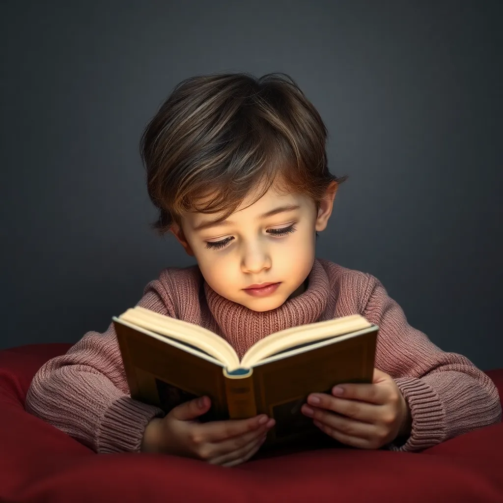 Ребенок читает книгу